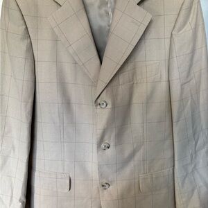 Men’s Profilo Tan Striped Linen/Cotton Blazer Size 48R